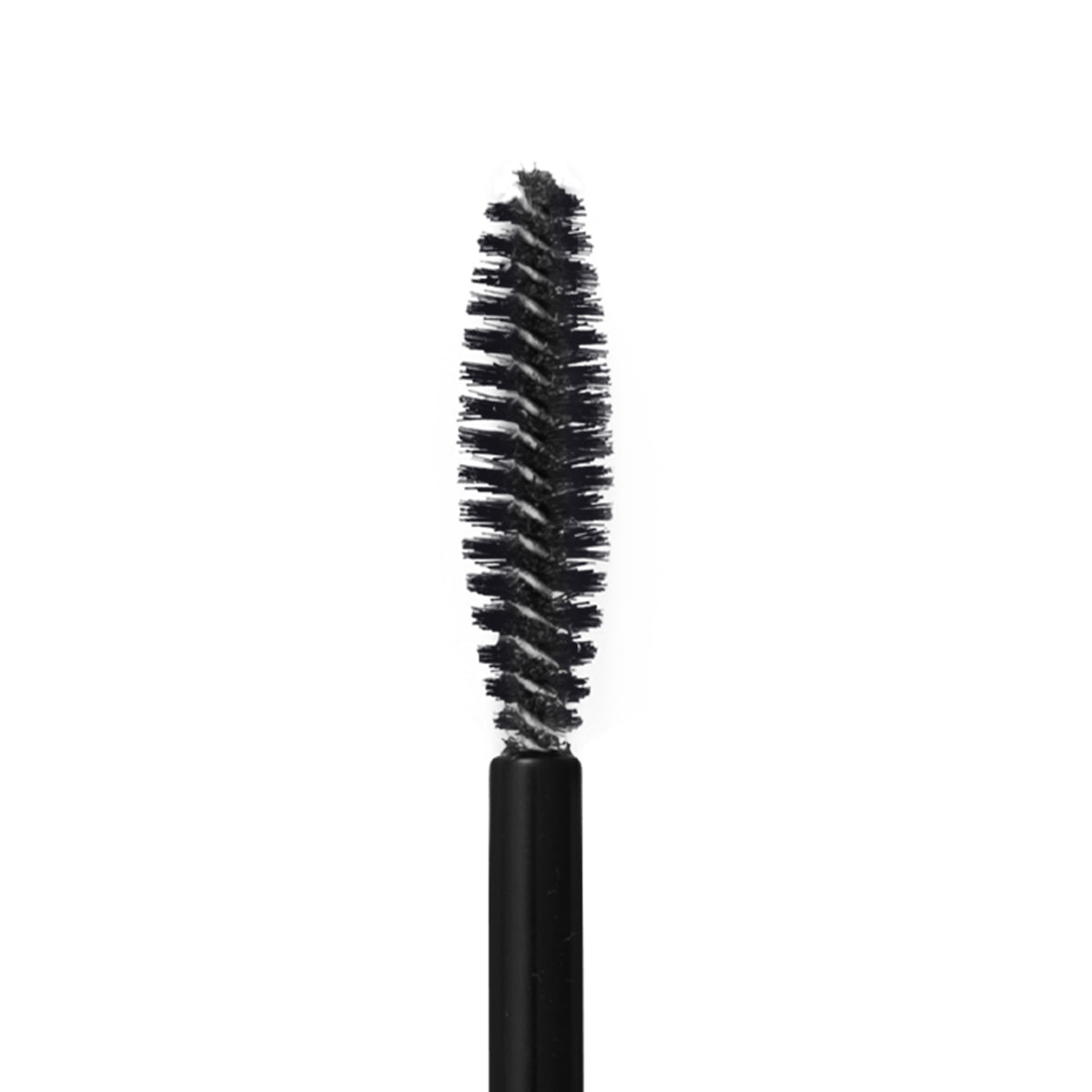 Gros plan sur la brosse spirale noire du Browshape transparent sur fond blanc, gel fixateur sourcils L'Atelier du Sourcil