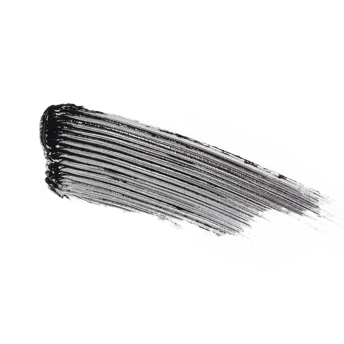 Texture noire et brillante de l'Upcils en trait de pinceau sur fond blanc, mascara L'Atelier du Sourcil